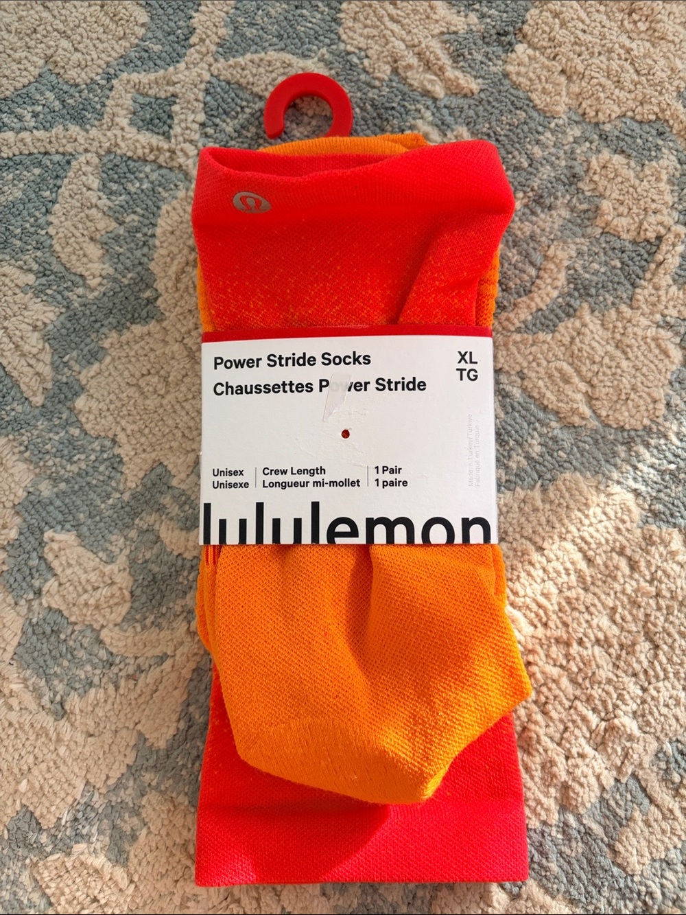 lululemon athletica Power Stride Crew Socks - Orange & Red